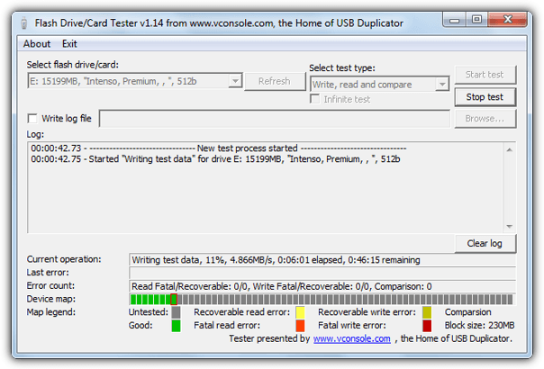 usb flash drive tester